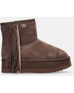Liu Jo Liu Jo Stivaletti Warm Con Frange - Marrone