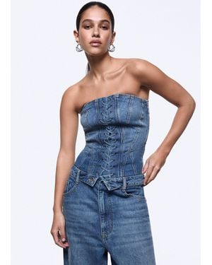 Liu Jo Top Bustier De Denim - Azul
