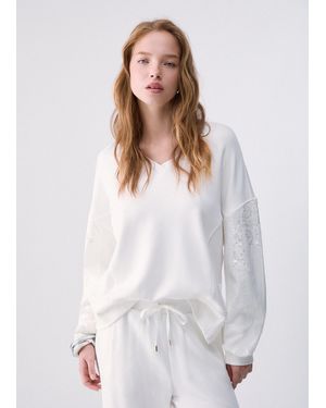 Liu Jo Sudadera Con Lentejuelas - Blanco