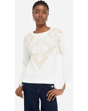 Liu Jo Liu Jo Pull Jacquard En Laine - Blanc