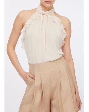Liu Jo Top Elegante Con Volantes - Neutro