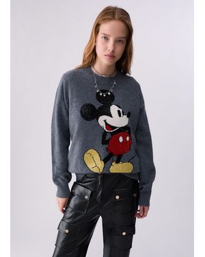 Liu Jo Mrs Mouse Jacquard-Pullover Aus Wolle - Blau