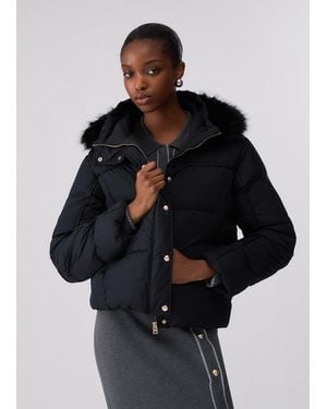 Liu Jo Chaqueta Acolchada Con Cuello De Peluche - Negro