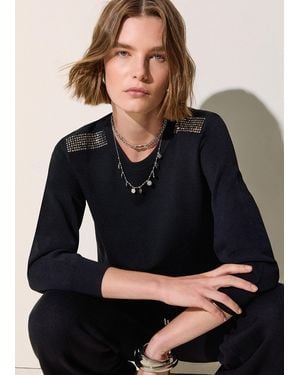 Liu Jo Pullover Mit Strass - Schwarz