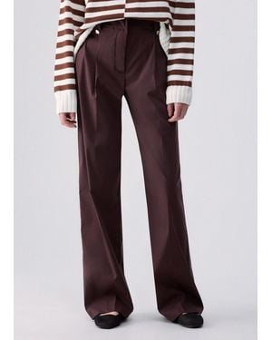 Liu Jo Pantalón Recto De Popelina - Marrón