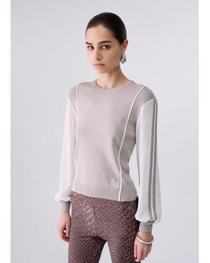 Liu Jo Jersey Con Inserto De Georgette - Neutro