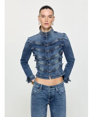 Liu Jo Jacke Aus Denim Mit Alamari - Blau
