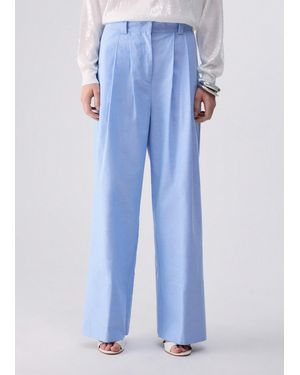 Liu Jo Pantalón Con Vuelta De Cuadros Vichy - Azul