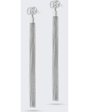 Liu Jo Pendientes Con Borlas Metálicas - Blanco