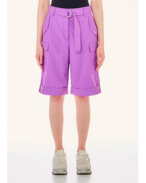 Liu Jo Liu Jo Bermudashorts Aus Nylon Mit Gürtel - Lila