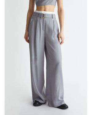 Liu Jo Liu Jo Pantaloni In Misto Lino - Grigio
