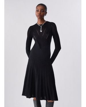 Liu Jo Vestido Midi De Punto - Negro