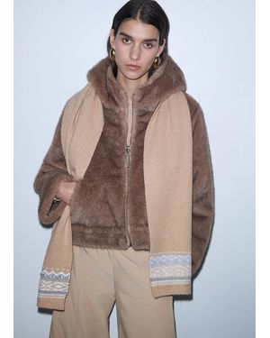 Liu Jo Sciarpa Jacquard Con Ricami Gioiello - Marrone