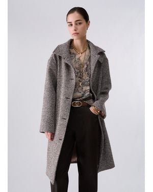 Liu Jo Wollmantel Mit Gürtel - Grau