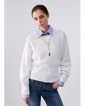 Liu Jo Jersey De Lana Con Lazo - Blanco