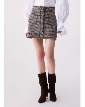 Liu Jo Minijupe En Tweed - Gris