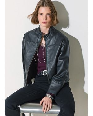 Liu Jo Chaqueta De Piel Con Lazadas - Gris