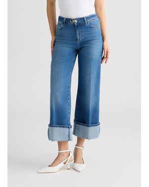 Liu Jo Liu Jo Jeans Cropped Con Risvolto - Blu