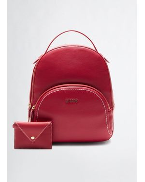 Liu Jo Mochila Curtida Con Bolsito - Rojo