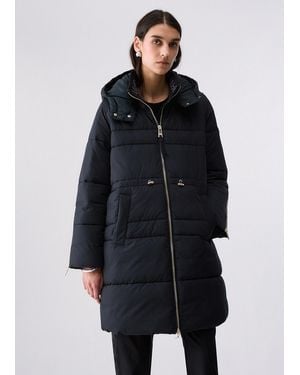 Liu Jo Chaqueta Larga De Nylon Mate - Azul