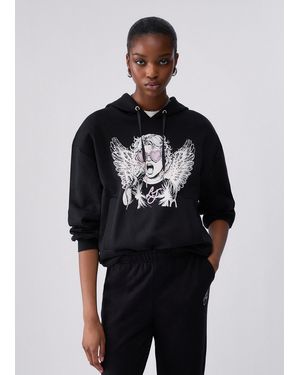 Liu Jo Sudadera Con Capucha Y Estampado - Negro