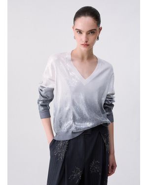 Liu Jo Dégradé-Pullover Mit Pailletten - Grau