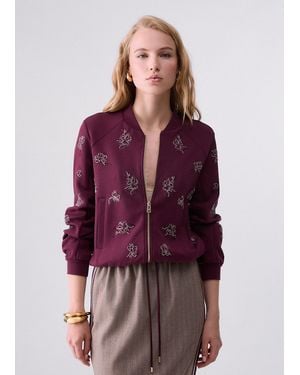 Liu Jo Sudadera Con Bordados De Joya - Morado