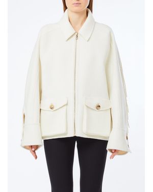 Liu Jo Chaquetón De Lana Con Flecos - Blanco