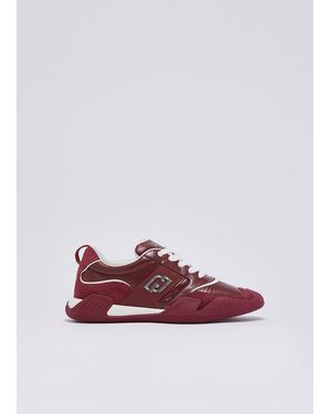Liu Jo Baskets En Nylon Et Cuir Verni - Violet
