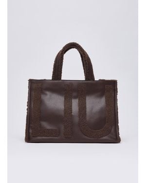 Liu Jo Tote Bag Grande Con Logo - Marrone