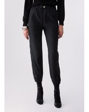 Liu Jo Pantalones De Jogging Con Cinta De Logo - Negro