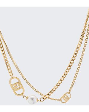Liu Jo Liu Jo Collana Con Perla E Logo Monogram - Neutro