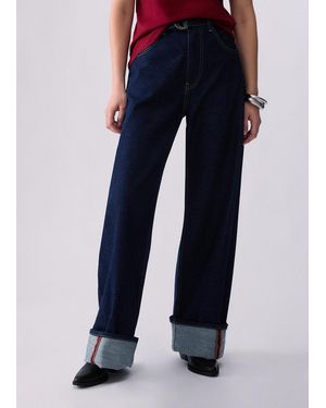 Liu Jo Jeans Flare Con Risvolto - Blu
