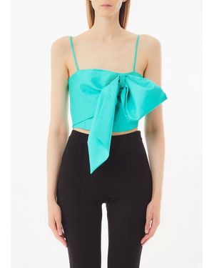 Liu Jo Top Turquesa Con Lazo - Azul