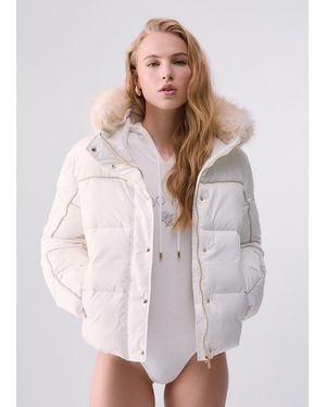 Liu Jo Chaqueta Acolchada Con Cuello De Peluche - Blanco