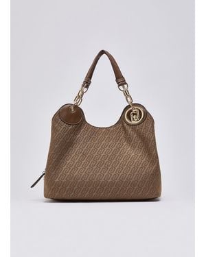 Liu Jo Borsa Satchel Media Jacquard - Marrone