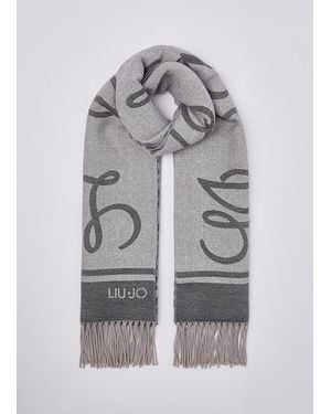 Liu Jo Stola Jacquard Con Logo - Grigio