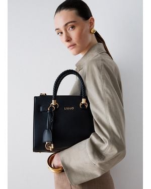 Liu Jo Kleine Satchel Bag Mit Anhängern - Grau