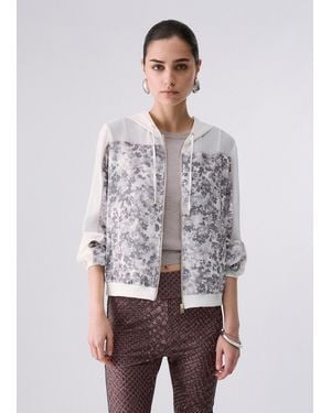 Liu Jo Sudadera Con Capucha De Crepé - Blanco