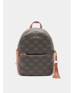 Liu Jo Liu Jo Sac À Dos Format Moyen Avec Logo - Gris