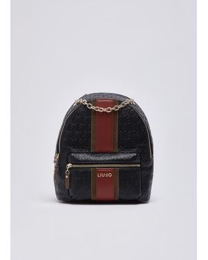 Liu Jo Rucksack Mit Monogramm-Logo - Schwarz