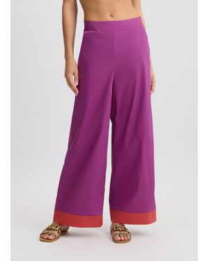 Liu Jo Liu Jo Pantaloni A Palazzo In Cotone - Viola