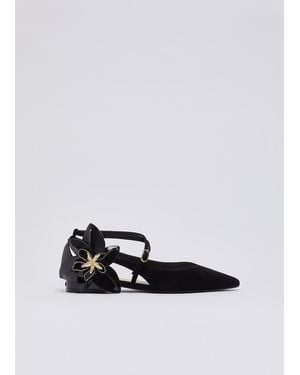 Liu Jo Ballerinas Mit Großem Blumenmotiv - Weiß