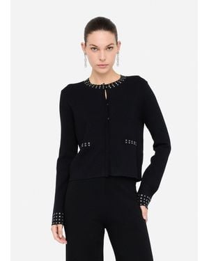 Liu Jo Liu Jo Strickjacke Mit Strass - Blau