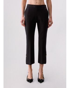 Liu Jo Pantalones Flare En Franela - Negro