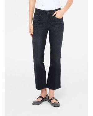 Liu Jo Liu Jo Jeans Flare Cropped Con Strass - Blu