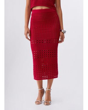 Liu Jo Falda Midi De Crochet - Rojo