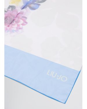Liu Jo Stola Con Logo Floreale - Bianco