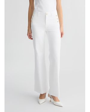 Liu Jo Liu Jo Pantaloni Flare Con Bottoni - Bianco