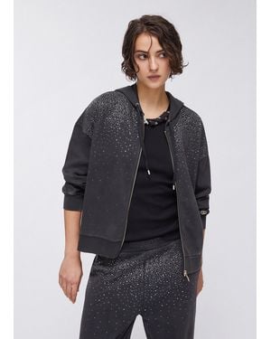 Liu Jo Liu Jo Felpa Con Cappuccio E Strass - Nero